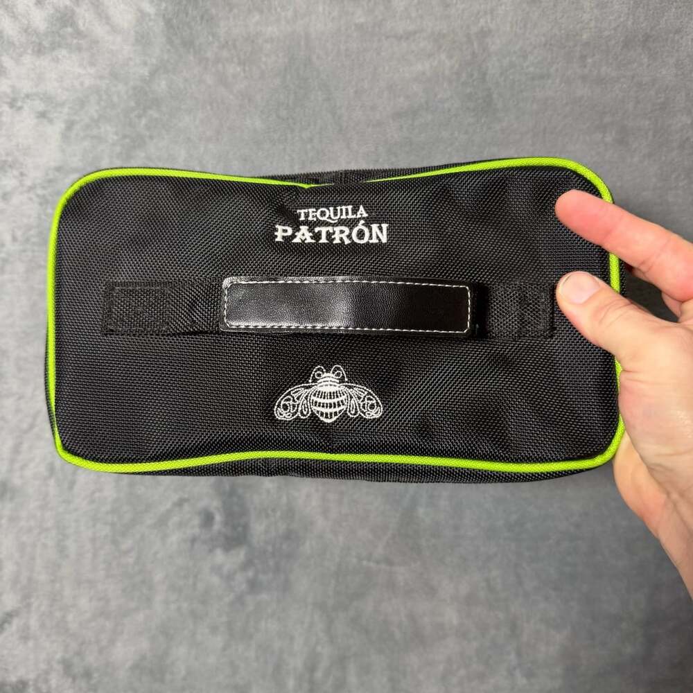 Patron Tequila Black and Green Carry Case Bag